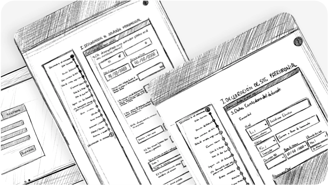 Bocetos del proyecto Declaraciones Patrimoniales de Servidores Públicos