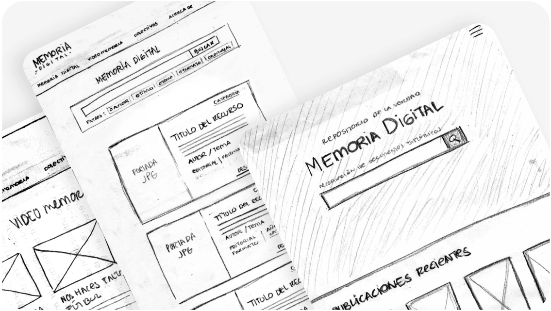 Bocetos del proyecto Memoria Digital